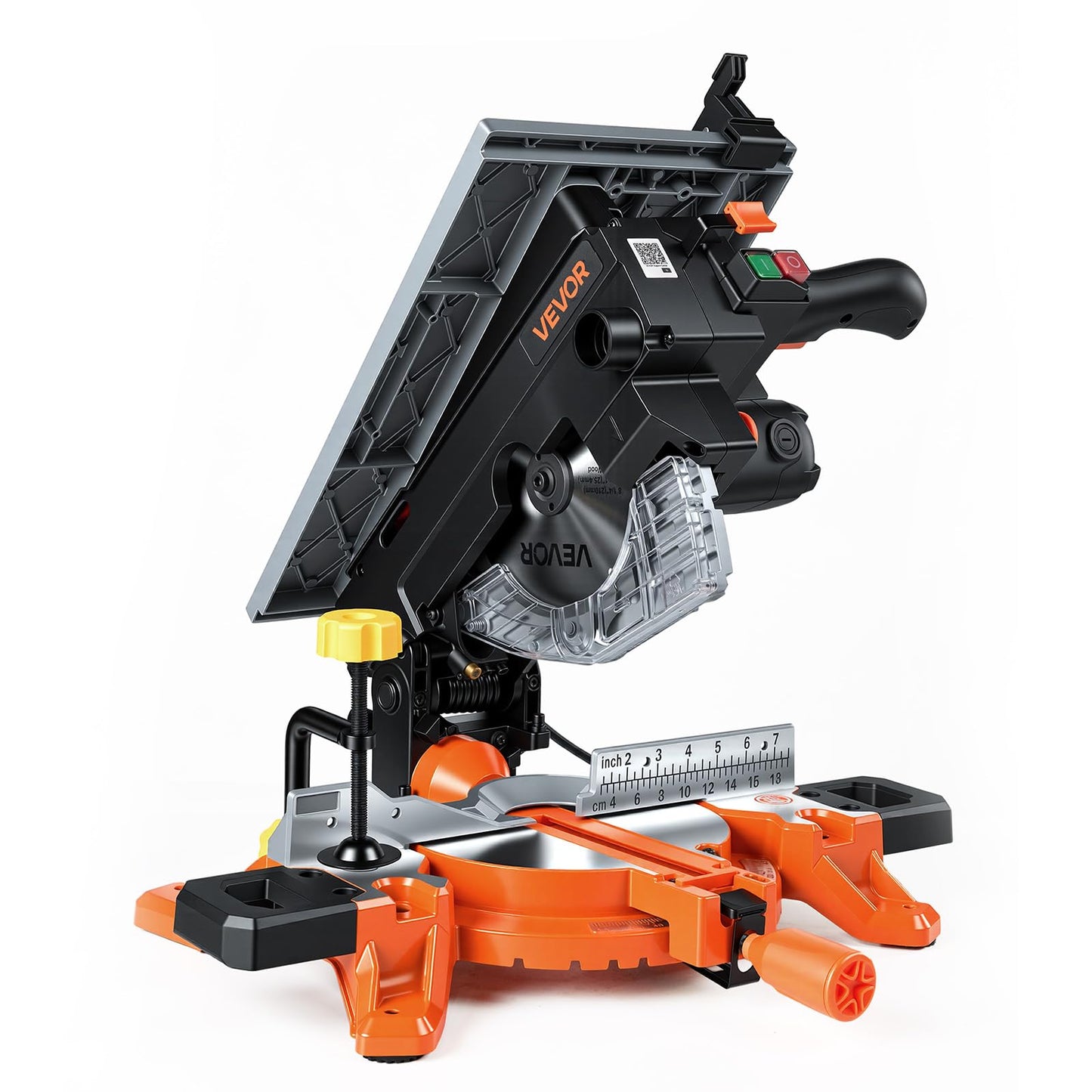 VEVOR Compound Miter Saw, 8-1/4 inch Blade, 2-in-1 Miter/Table Saw, with Precision Laser Alignment, Adjustable Angles, 4800 RPM, with Splash Guard, for Cutting Wood, Metals, Laminates, and Plastic