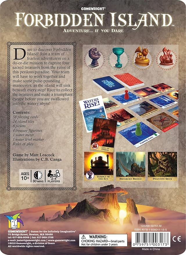 Gamewright - Forbidden Island - Cooperative Strategy Survival Board Game 2-4 Players