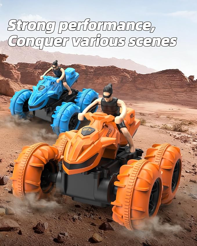 LM15-D Amphibious Remote Control Car 2.4 GHz Waterproof RC Car All Terrain Off Road Car Toys(Blue)