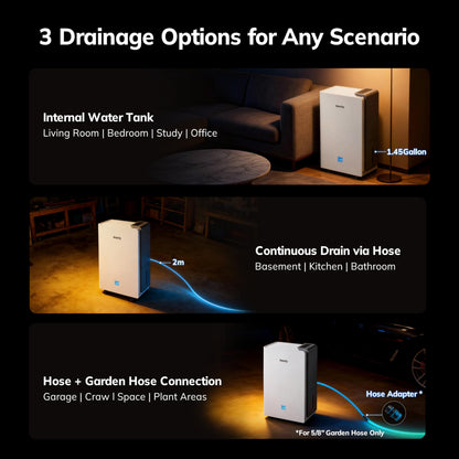 AEOCKY 4500 Sq.Ft Energy Star Most Efficient 2025 Dehumidifier, Max 80 Pint/Day Smart Compressor Dehumidifier with Drain Hose, Intelligent Humidistat,for Basement,Bedroom,Home,Bathroom
