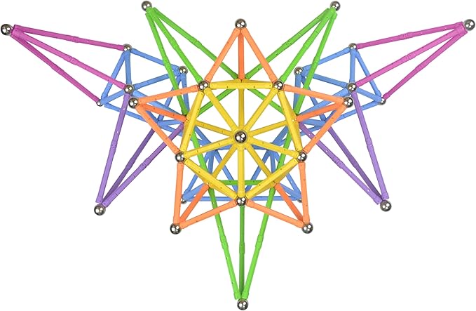 308 Pieces Magnetic Building Blocks Toys Magnet Construction Build Kit Education Toys 3D Puzzle for Kids Playing Stacking Game with Magnetic Bricks and Sticks Color Random