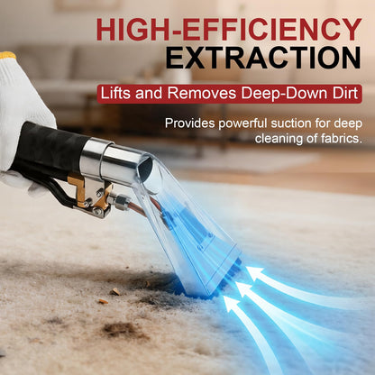 Extractor Attachment Kit Compatible With Shop Vac Extractor Hose Kit Stainless Steel Extractor Wand with Viewing Window, 25ft Water Hose 10ft Vacuum Hose, for Carpet Industrial Cleaning Auto Detailing
