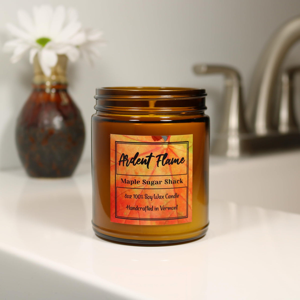Ardent Flame Candles | Vermont Maple Sugar Shack | 100% Natural Soy Wax Candle for Home Decor | Highly Scented | Premium Fragrance | Handmade in Vermont, USA | 8 oz | Long Lasting | Great Gift