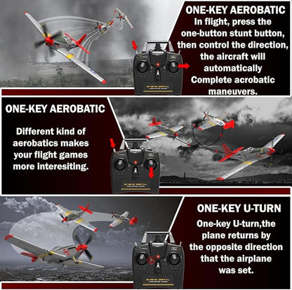 LEAMBE 4 Channel RC Plane Ready to Fly Aerobatic Aircraft Easy Control for Beginners P51 Mustang RC Airplane Best Gift for Adults