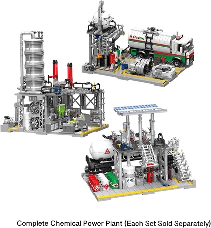 General Jim's Chemical Laboratory Streetview City Modular Building Block Brick MOC Model or Playset with Accessories for Teens or Adults.