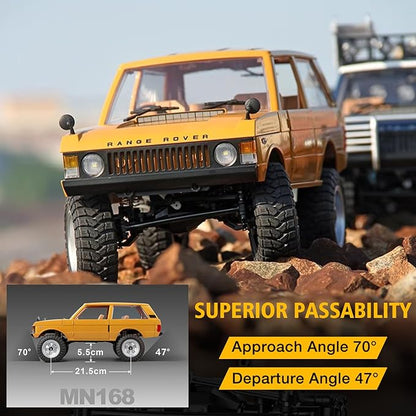 MN-168 RC Rock Crawler Ranger Rover 1970 1:12 Scale RC Climbing Car 4WD Off-Road RC Jeep Crawler RTF 2.4Ghz RC Crawlers Truck 4x4 All Terrain Car