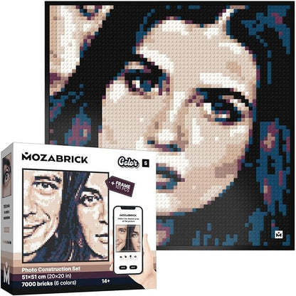 Color S Custom Photo Mosaic Building Set | DIY Craft Kit for Brick Wall Art Creation from Any Photo | Personalized Gift | Framed Building Blocks Portrait | Pixel Art Building Kit 20x20 in