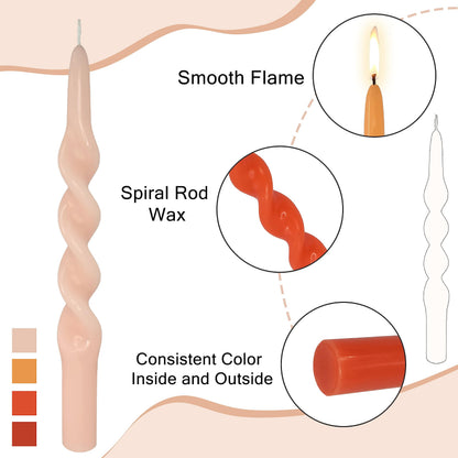 Orange Taper Candles 10 inch Unscented Spiral Candlesticks for Christmas Halloween Wedding Home Decor, Relaxation & All Occasions