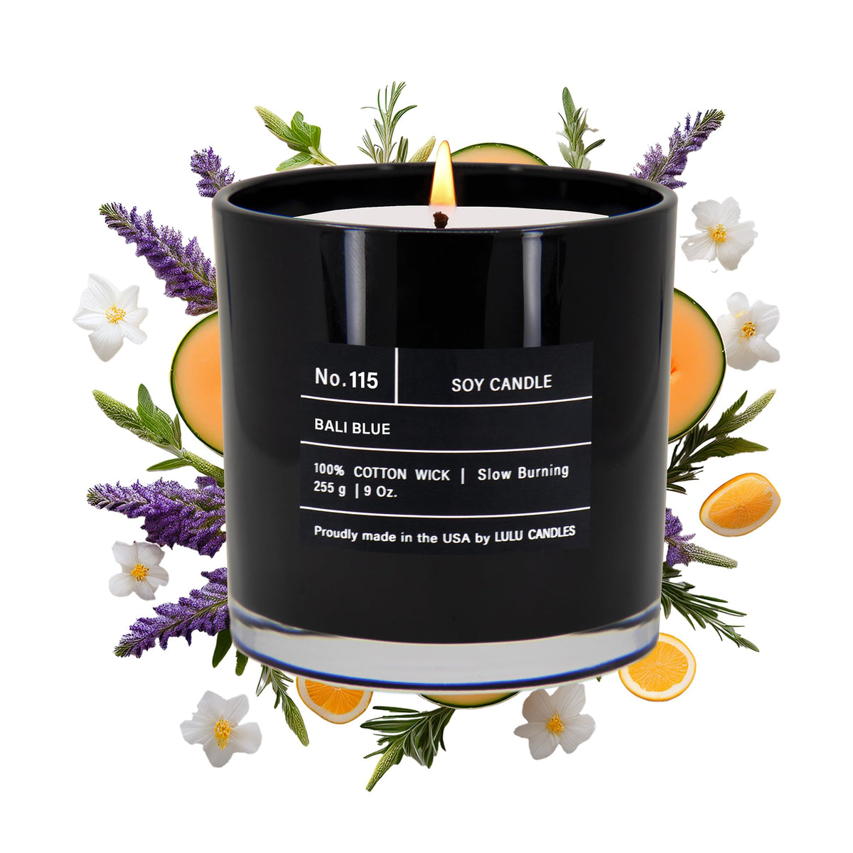 Lulu Candles | Bali Blue | Smells Manly & Fresh | Luxury Scented Soy Jar Candle | Hand Poured in The USA | Highly Scented Long Lasting (9 Oz.)