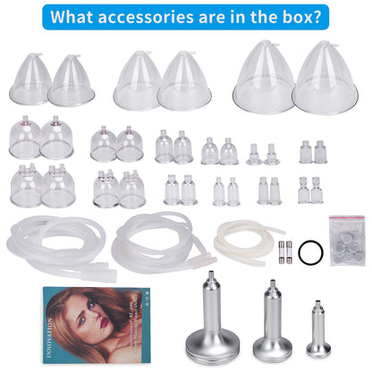 Titoe Vacuum Therapy Machine Multifunctional 0-75cmHg Cupping Cups Machine 6 Mode Adjustable Suction Vacuum Machine with 30 Cups and 3 Pumps