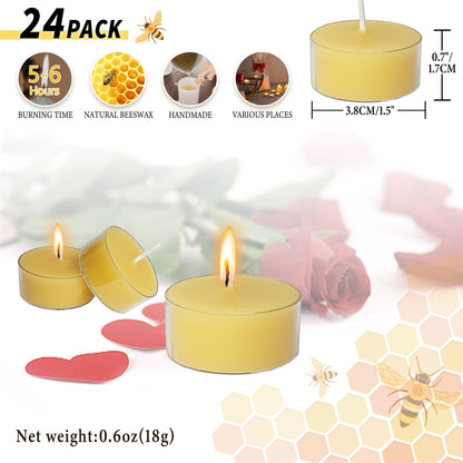 Gedengni Candlesticks Scented Tealight Candles,24pcs Round Tea Light Candles Natural Scent Wax Tealight Candle Smokeless Candle Stciks for Spa Home Decor Party Women Gifts (T01-24S-RD)