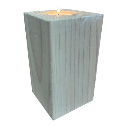 6" Farmhouse Candle Holder Black Pillar Candle Holder Tall Tea Light Candle Holders Block (Beige Cream)