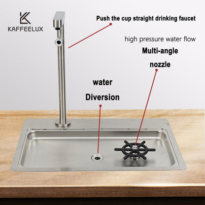 Double headed glass cleaner with faucet, stainless steel glass dishwasher for kitchen sink, bottle dishwashing cup cleaner, sink accessory for home bar faucet (KF78)
