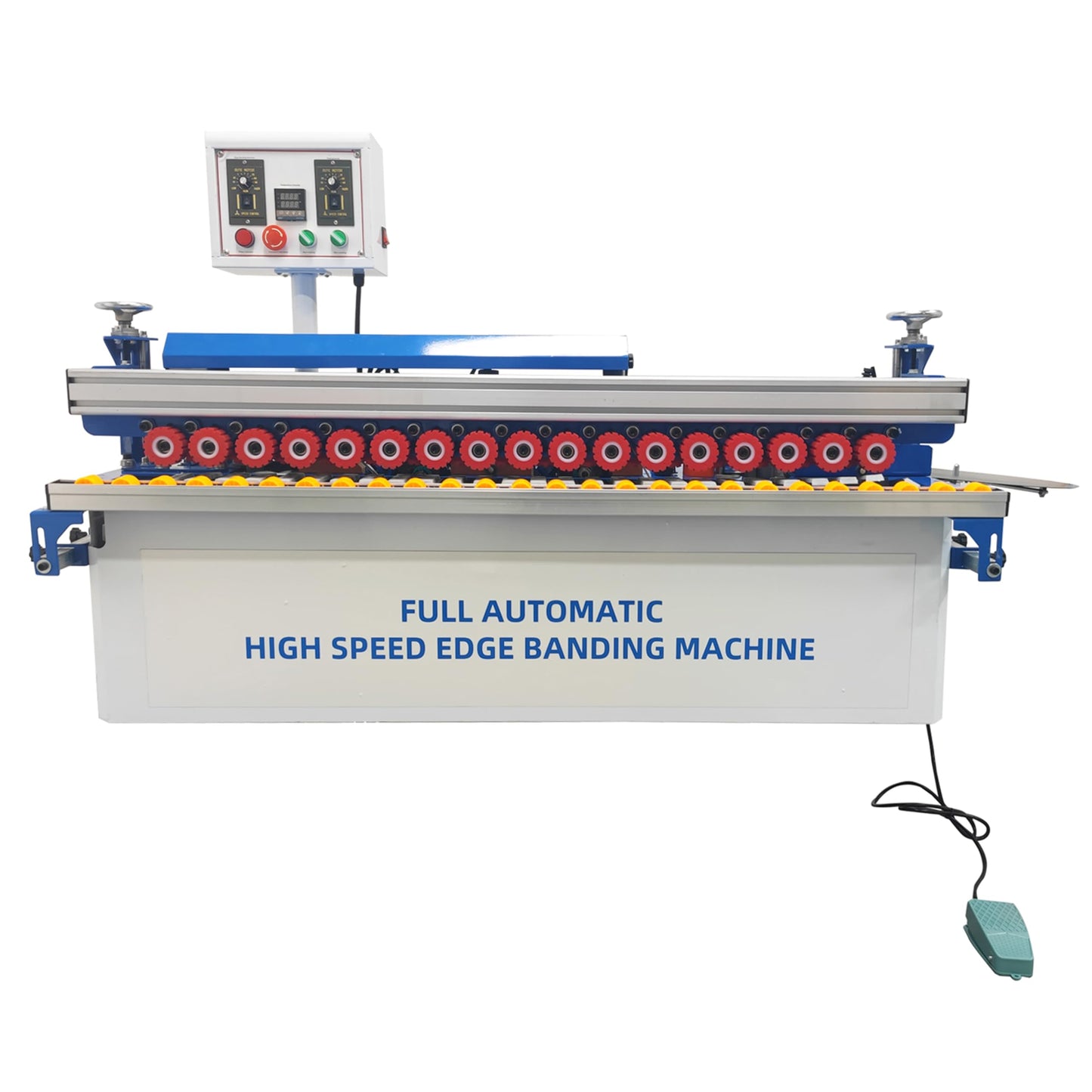 TECHTONGDA Woodworking Edge Bander Automatic Edge Banding Machine for Straight and Curved Edges, No Dust Collection Adjustable Speed 0-6m/min