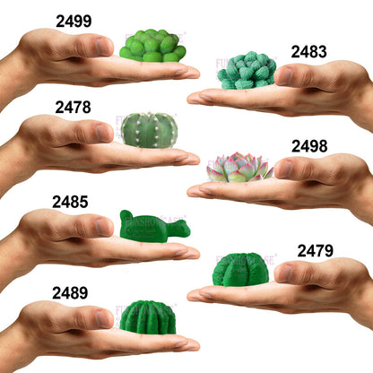 Funshowcase Cactus and Succulent Plant Silicone Molds Set for Epoxy Resin Soap Candle Wax Polymer Clay Concrete Plaster Fondant Cake Decor Chocolate with Beginner Tutorials