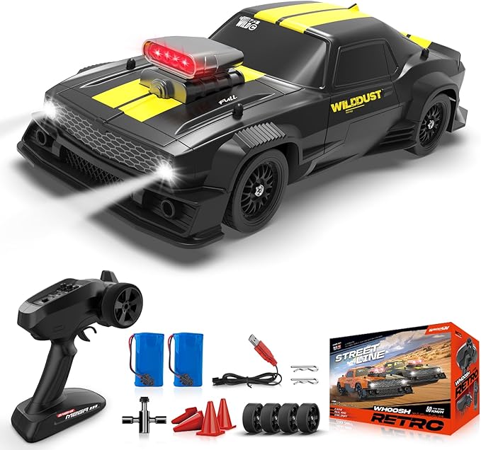 RC Drift Car Fast RC Cars for Adults Drifting Car with Gyro 4WD RTR Full Proportion Remote Control Cars 2.4GHz 1:16 Racing Vehicle with Lights Batteries Sport Toy for Boys Kids