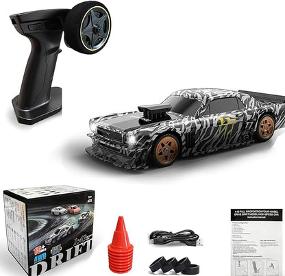 1/43 Mini RC Drift Car with Gyroscope 2.4GHz 4WD Full Proportional High Speed Micro Hobby RC Cars with Lights Racing Tires Fast Small Remote Control Car Toy Model Gift for Adults Kids Boys Girls