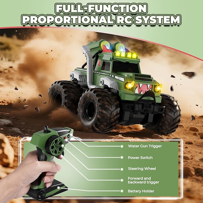 Remote Control Car Waterproof Monster Truck Toys RC Cars for Boys 1:18 Amphibious 4WD All Terrain Off-Road Pickup Toy Trucks Christmas Birthday Gift Boys Girls Kids Ages 6 7 8-12 Years Old