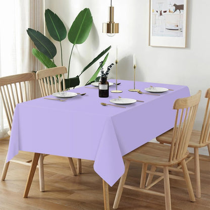QIKSION Lavender Plastic Table Cloth Disposable 2 Pack, 54 x 108 Inch Tablecloths for Birthday Party Supplies, Easter Decorations, Light Purple, Pastel, Lilac Rectangle Table Cover