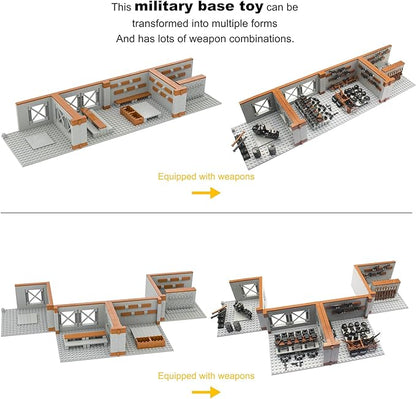 Military Base Building Bricks Set Defence Base Guard Tower Guns Weapons Building Block Toy Weapon Pack Accessories Kits Toys for Kids