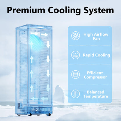 ICEVIVAL 7 Cu.Ft Commercial Refrigerators, Display Fridge with Locking, Key & LED, Outdoor Beverage Refrigerator with Double-Tempered Glass Door, Beverage Cooler for Bar, Office, Restaurant