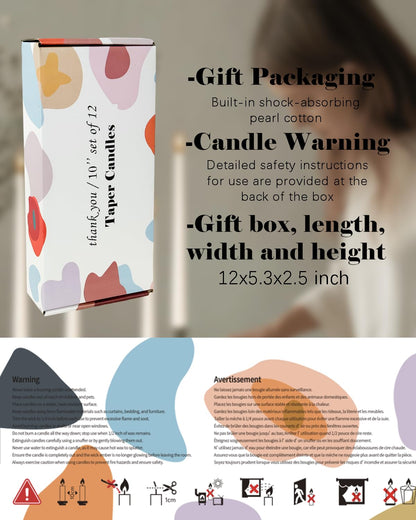 10 Inch Wine Red Taper Candles-Dripless Unscented Tapered Candle Smokeless Candlestick Long Slow Burning 8 Hours Tall Sticks for Christmas Wedding Dinner Parties 12 Pack