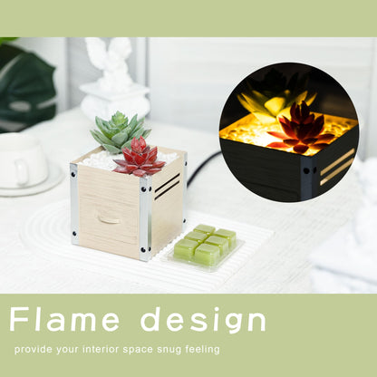 gengxinda GXD Artificial Succulent Plants Wax Melt Warmer, Electric Wax Warmer with Translucent Glass, Flameless Fragrance Warmer for Scented Wax, Home Office Decor & Birthday Gifts for Women