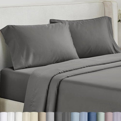 California Design Den King Pillow Cases - Soft & Silky 500 Thread Count 100% Cotton Sateen | Dark Gray, Set of 2