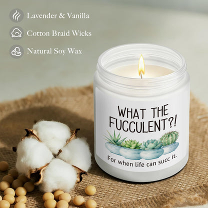 Succulent Candle, Plant Lover Gifts for Best Friends Her Him Girlfriend Sister Wife, Cheer up Lavender & Vanilla candles, Get Well Presents for Women, Her, Cheer up Ideas