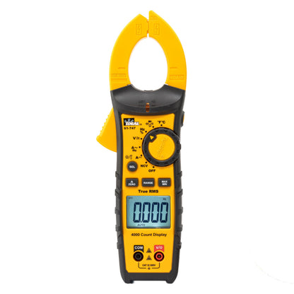 IDEAL Electrical 61-747 TightSight 400 Amp 600-Volt Digital Truerms AC/DC Clamp Meter, CAT III 600V, Dual Backlit Displays, Flashlight, NCV 40–600V, Temp, Continuity, Capacitance, Diodes, Probe Holder