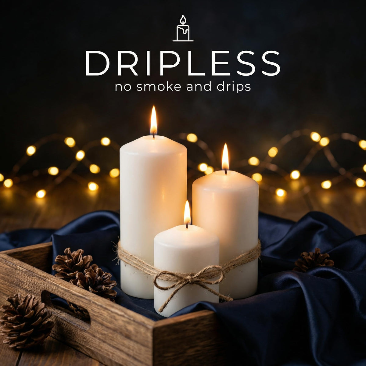 12 Pcs Individually Wrapped Pillar Candles Bulk, 2x3 2x6 2x8 Inch, Unscented Dripless Smokeless, Hurricane Candles for Wedding Party, Spa, Home Decor (12 White Pointed-tip, 2 x 3/6/8 Inch)