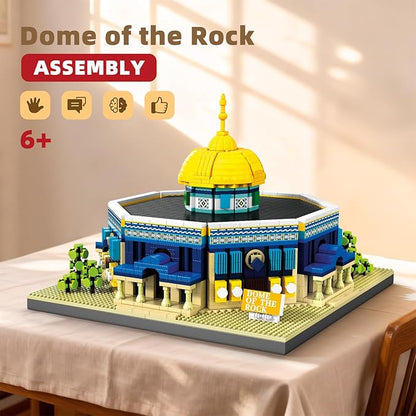Dome of The Rock Building Blocks Sets Islamic Architecture Building Kits World Famous Landmark Model Toys Eid Gifts for Muslim Adults Kids 983PCS