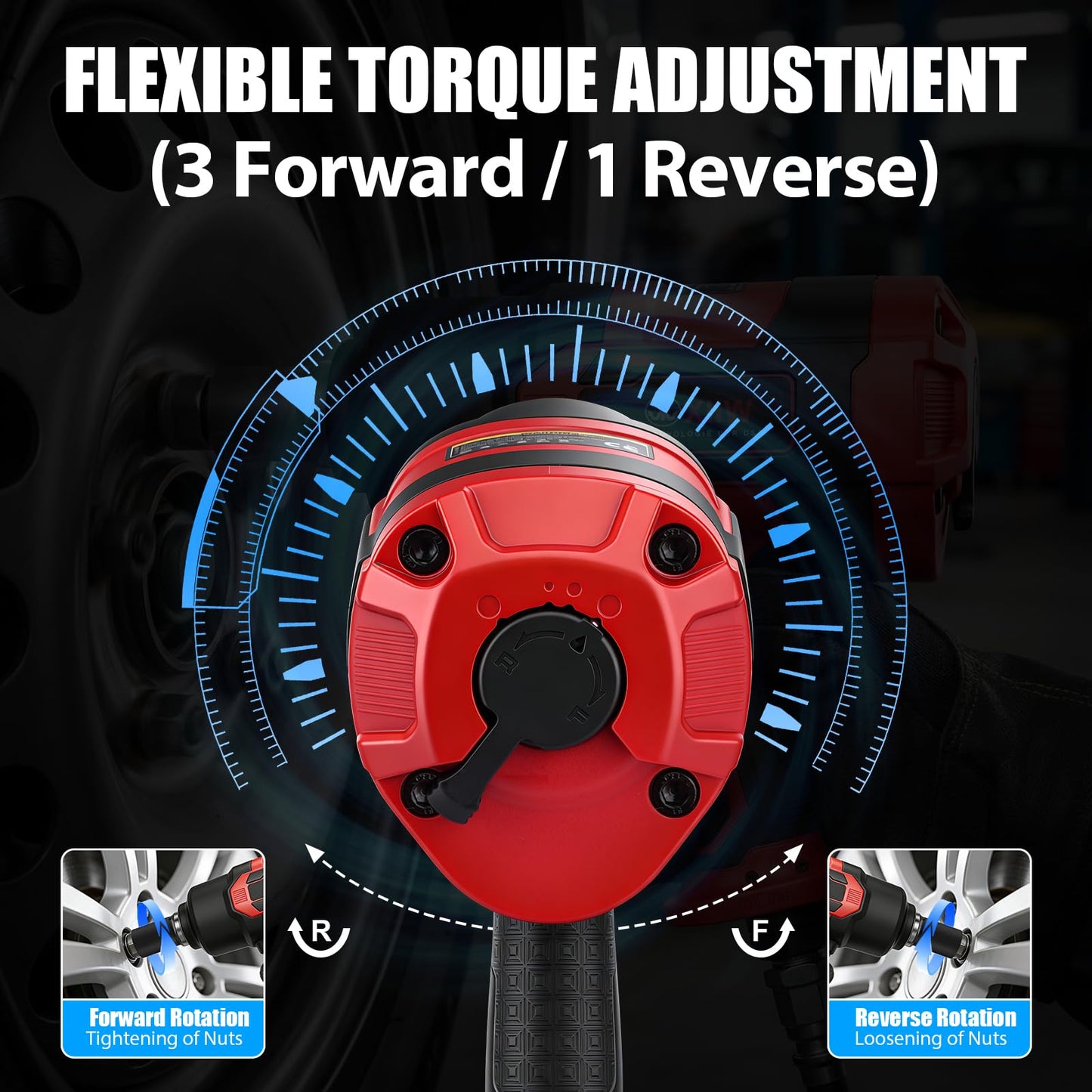 XIIW 1 Inch Air Impact Wrench, 2,350ft-lbs Nut-busting torque, 5,500 RPM, 8.5 lbs Lightweight 1 Inch Impact Gun, Twin Hammer Pneumatic Tool for Automobile Repair