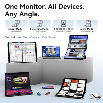 EHOMEWEI X2 Air Foldable Dual Touchscreen Portable Monitor 14.2"×2 2.8K IPS Touch Screen Extender with 4096 Stylus for Laptop
