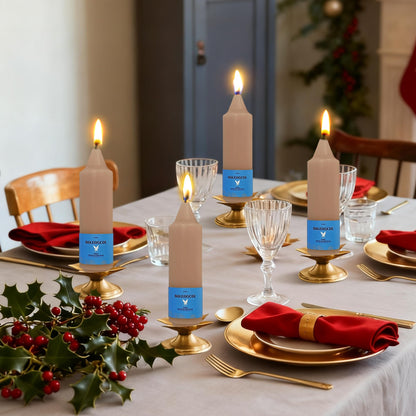 Smokeless Candlesticks Short Taper Candle,Unscented 5 Inches Brown Candle Sticks Dripless Tapered Candles for Home Décor Weddings Seasons Gifts