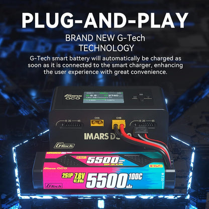 Alaohu IMARS D300 Lipo Battery Charger, Gens Ace Smart Balance Charger Dual Channel AC 300W / DC 700W (350W*2) 16A for RC LiPo Li-Ion LiHV Life Battery Charging (Black)