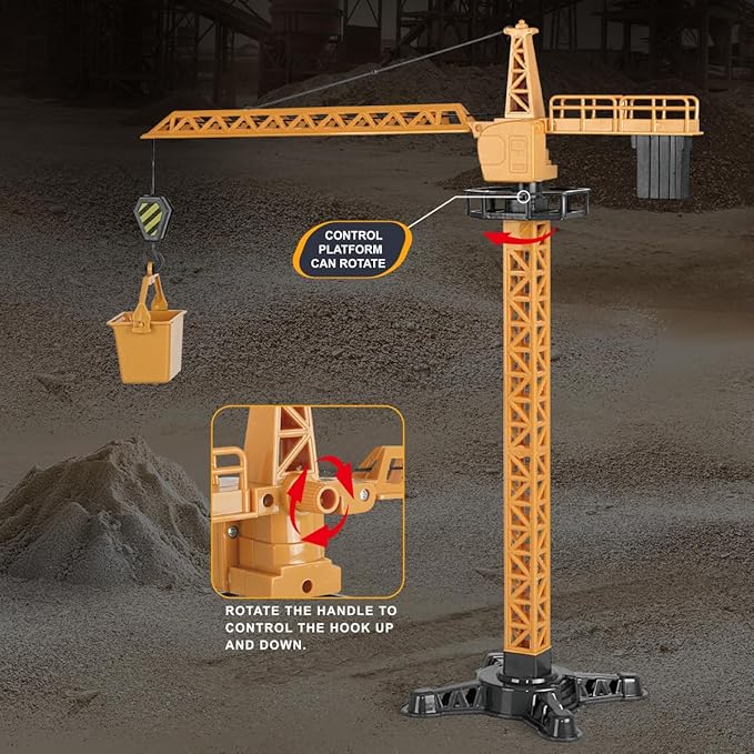 Remote Control Excavator and Dump Truck Toy Set - RC Excavator and Dump Truck with Lights and Sounds - Rechargable Digger Car Construction Vehicles Toy Set Gifts for Boys Kids