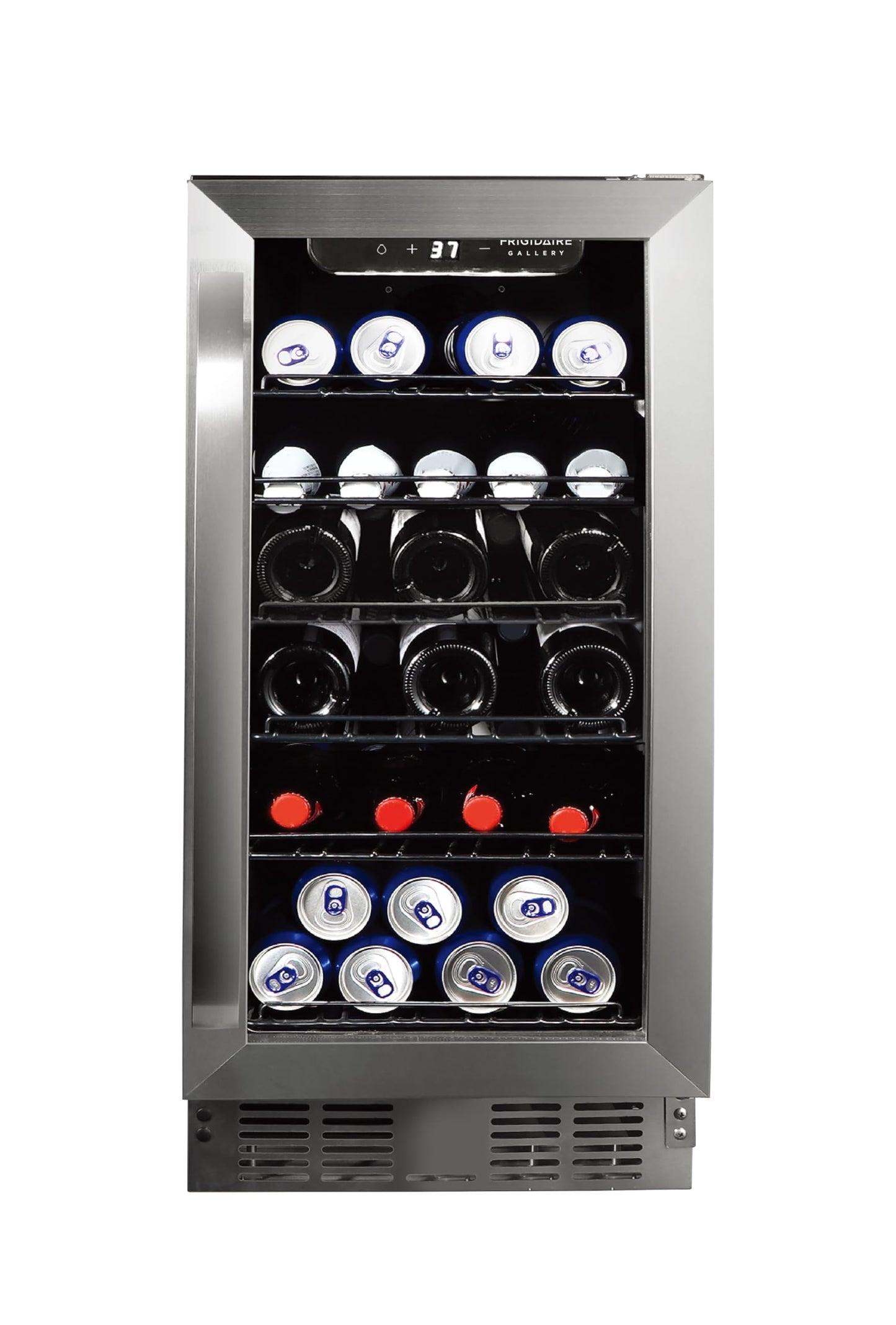 Frigidaire Gallery, 22.5" Wide Beverage Cooler, 30-Bottles Stainless Steel, with Lock, Tempered Glass Door, Frost Free, Glass Door, Stainless Steel, Built-in