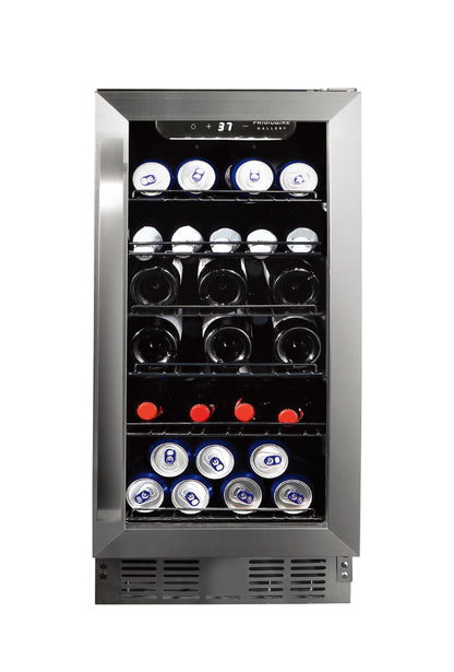 Frigidaire Gallery, 22.5" Wide Beverage Cooler, 30-Bottles Stainless Steel, with Lock, Tempered Glass Door, Frost Free, Glass Door, Stainless Steel, Built-in