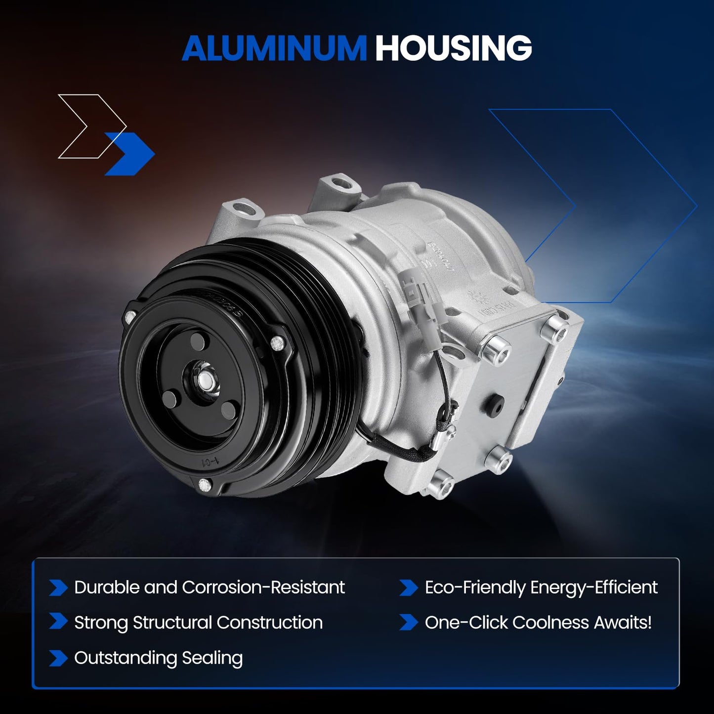 SYKRSS 78335 Air Conditioning A/C Compressor with Clutch Compatible with Toyota Tacoma 1995-2004 2.4L 2.7L L4 GAS, Compatible with Toyota T100 1994-1998 2.7L L4 GAS