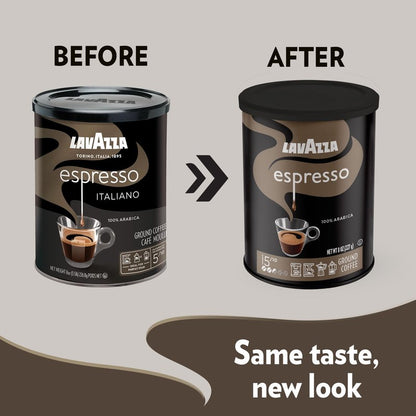 Lavazza Caffe Espresso Ground Coffee Blend, Medium Roast, 8 oz