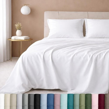 California Design Den Queen Sheet Set - Luxury 600 Thread Count Sateen, 100% Cotton, Deep Pocket - White