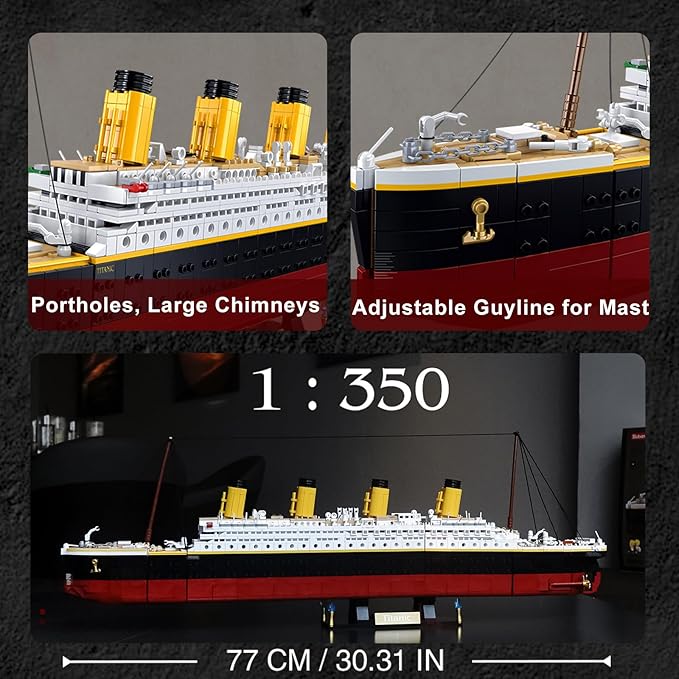 Model Set Ship Brick Set Gift for Adults and Kids 6+ with 2 Major Minifigures Compatible with Lego Sets STEM Big Shape Brick Set Ideal for Fans' Collection 2401 PCS