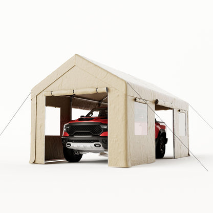 SUNBURY Heavy Duty 10x20ft Carport, Waterproof & UV-Resistant Garage Canopy, Portable Car Shelter for Cars, Trucks, Boats, Outdoor Storage with Reinforced Frame