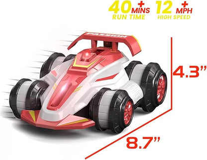 Upgraded Remote Control Car 360° Spins RC Car 2- in-1 Anti-Gravity RC Racer Wheelie Drift Stunt Car with Lights&ampMusic Birthday Gifts Toys for 6 7 8 9 10 11 12 Year Old Boys