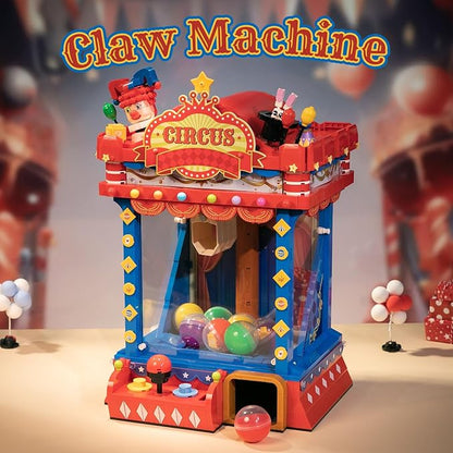 PANTASY Retro Circus Claw Machine Building Kit Arcade Style Arcade Machine Block Model with Lights &amp Music Interactive Collectible Building Set and Display Toy for Adults and Kids