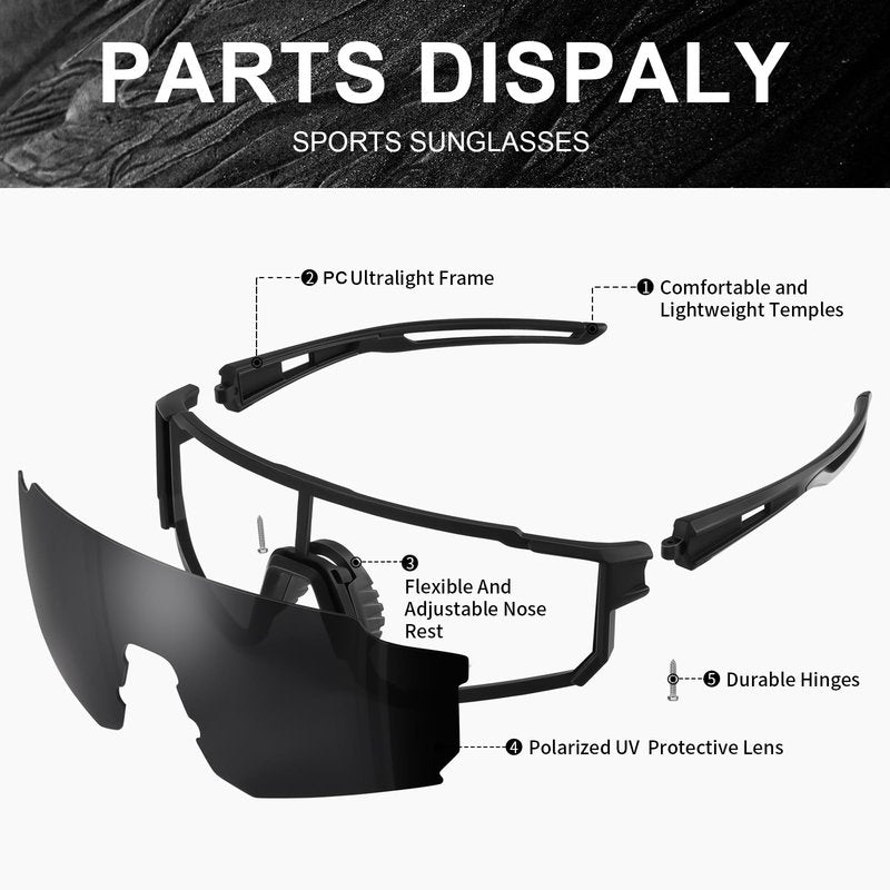 TURBOPEP Polarized Sports Sunglasses for Men and Women,Fishing Cycling Mountain Bike Baseball Sunglasses with UV Protection