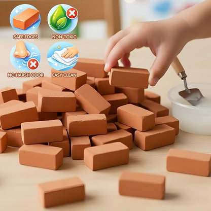 Brick and Mortar Construction Set DIY Building Blocks for Kids Ages 6+ STEM Construction Kit Versatile Creative Play Great Birthday Gift