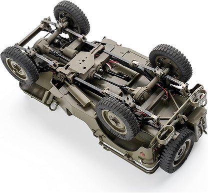 FCXㅤ RocHobby 1/12 1941 MB Scaler RC Jeep 4x4 Hobby Grade RTR RC Car Mini RC Rock Crawler Military RC Truck with 180 Brushed Motor LED Lights for Adults