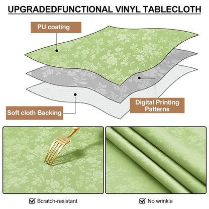 Smiry Rectangle Table Cloth, Waterproof Heavy Duty Vinyl Tablecloths, Wipeable Washable Table Cover for Kitchen and Dining Room (Sage Green, 60" X 120")